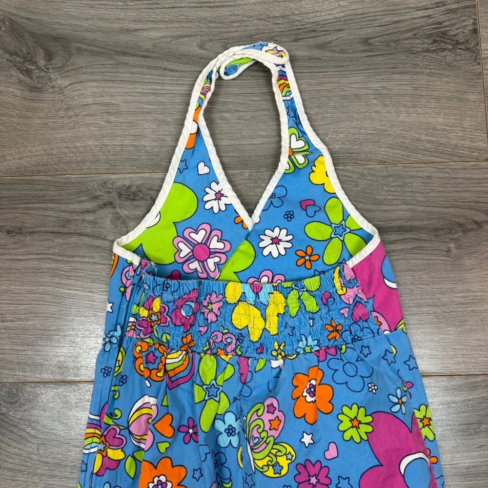Retro Daisy Floral Halter Dress Girls 8 Hippie Summer Groovy Children's Place - Picture 6 of 14